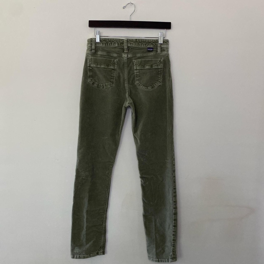 Patagonia Organic Cotton Corduroy Straight Leg Pants Olive Green Womens 27